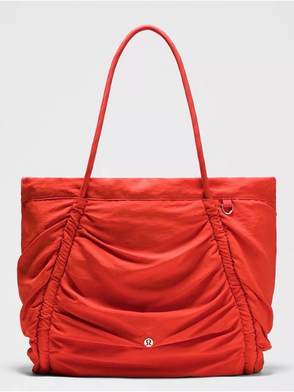 Lululemon Athletica Red Ruched Tote With Slim Straps